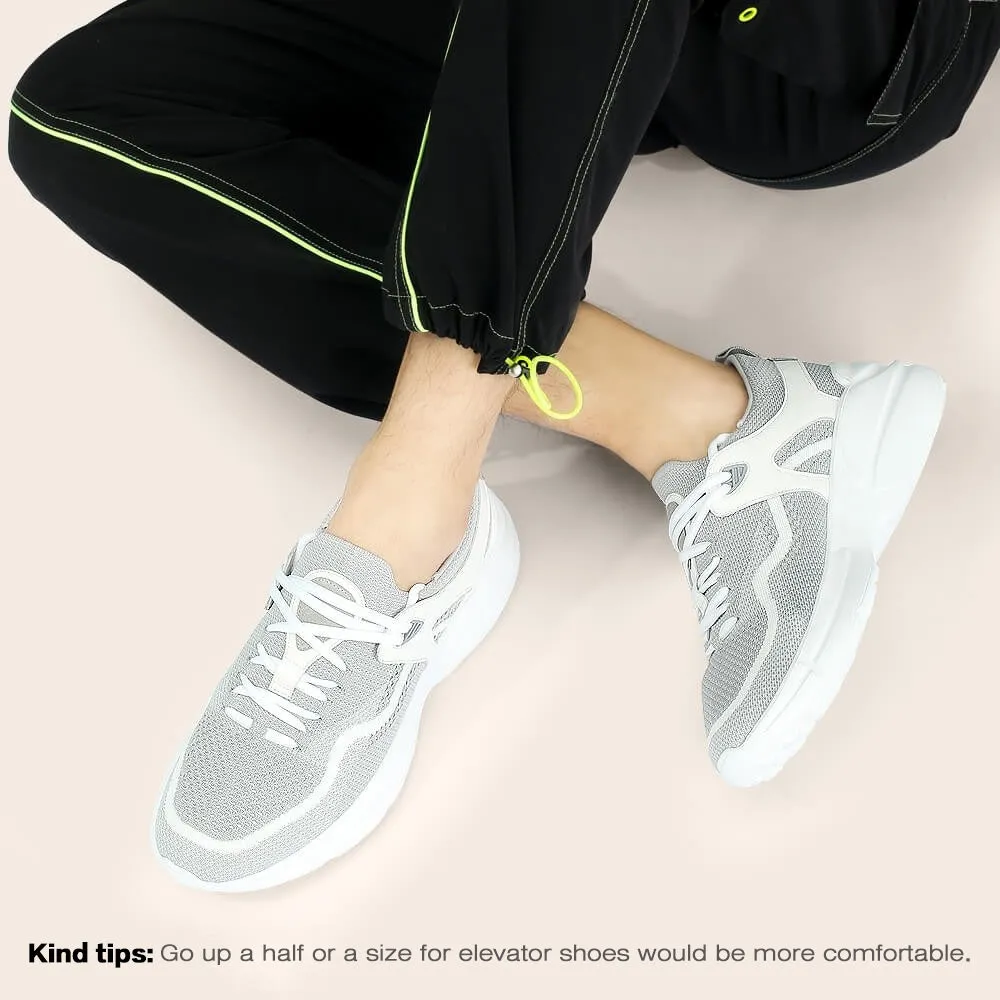 7CM / 2.76 Inches CMR CHAMARIPA Elevate Your Style with  Lightweight Gray Knit Sneakers