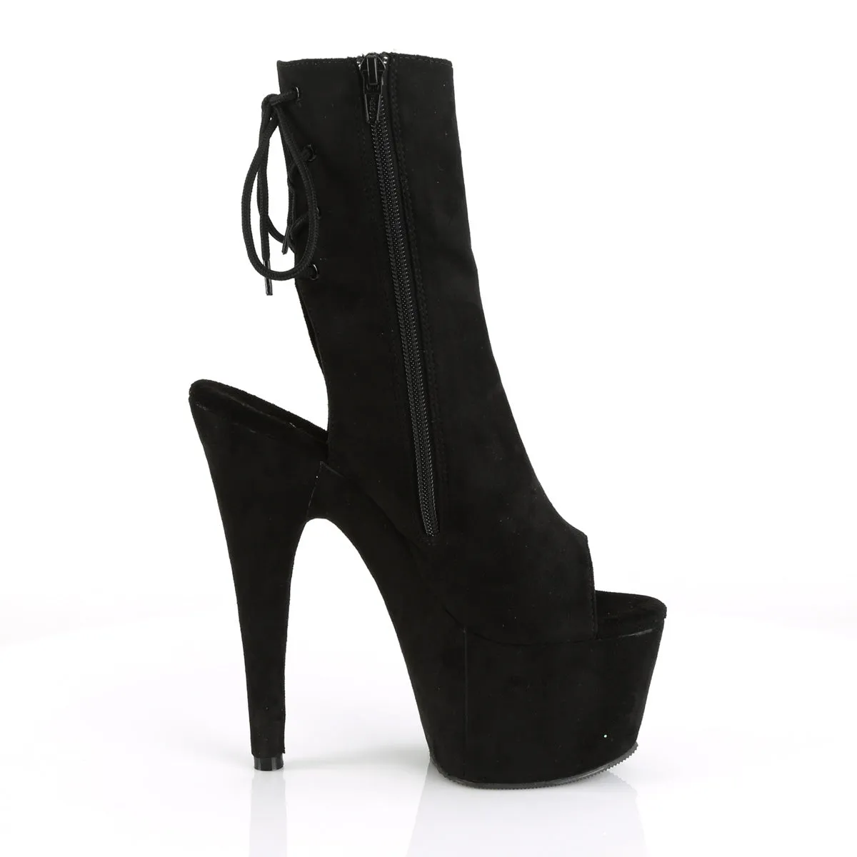 ADORE-1018FS Pleaser Black Faux Suede Sexy Platform Shoes (Pole Dancing Heels)