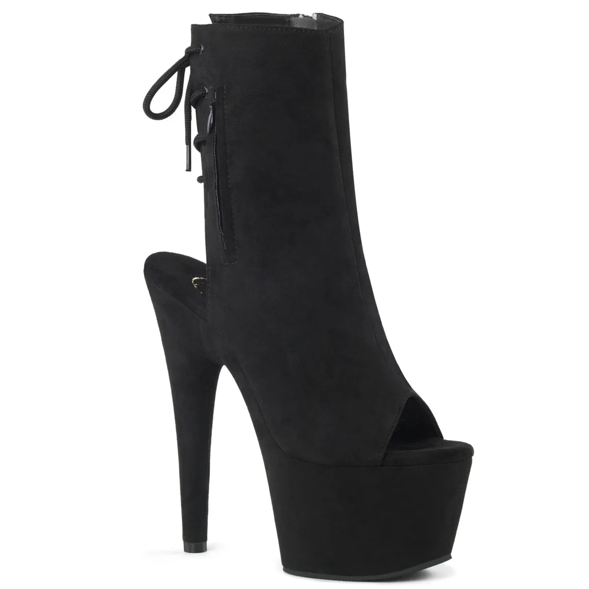 ADORE-1018FS Pleaser Black Faux Suede Sexy Platform Shoes (Pole Dancing Heels)