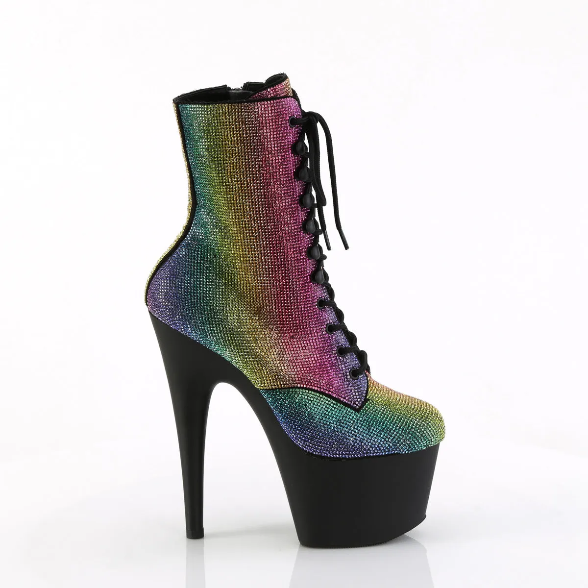 ADORE-1020RS Pleaser Rainbow /Black Matte Sexy Platform Shoes (Pole Dancing Heels)