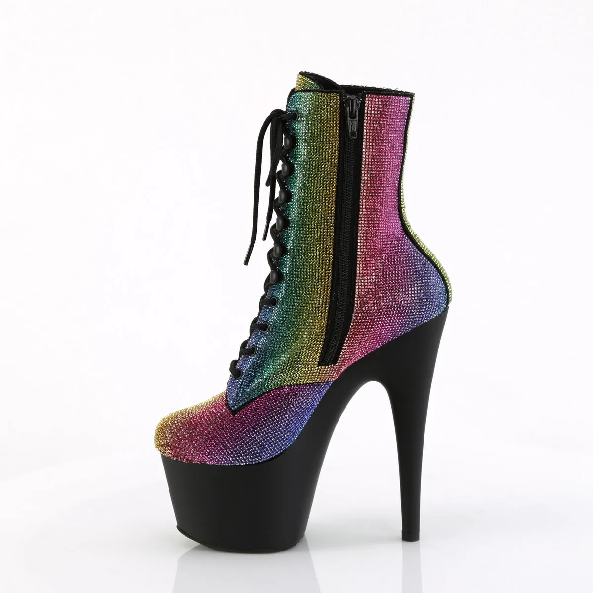 ADORE-1020RS Pleaser Rainbow /Black Matte Sexy Platform Shoes (Pole Dancing Heels)