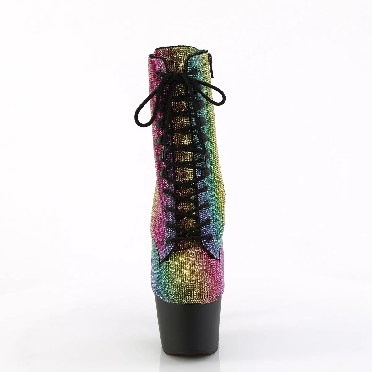 ADORE-1020RS Pleaser Rainbow /Black Matte Sexy Platform Shoes (Pole Dancing Heels)
