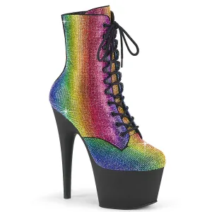 ADORE-1020RS Pleaser Rainbow /Black Matte Sexy Platform Shoes (Pole Dancing Heels)