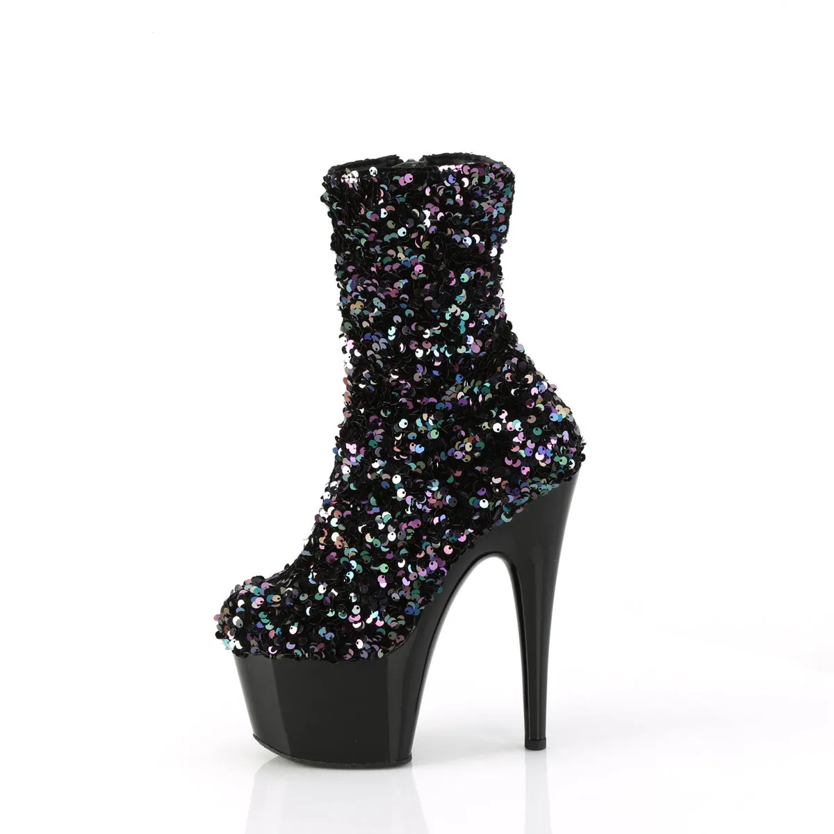 ADORE-1042SQ Pleaser Black Sequins Sexy Platform Shoes (Pole Dancing Heels)