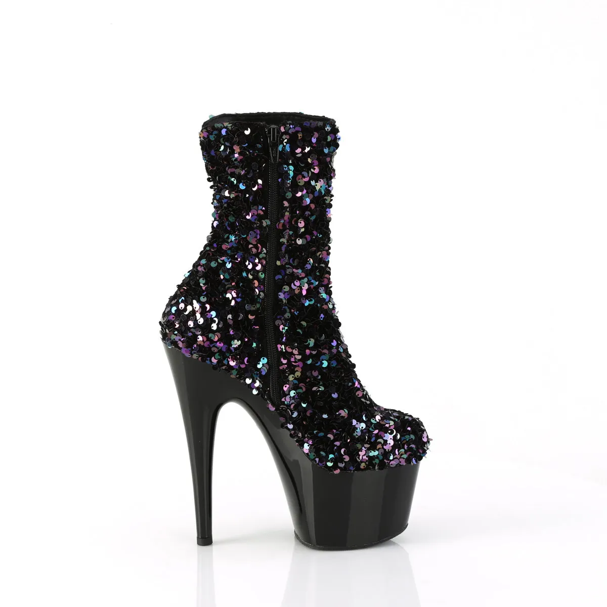 ADORE-1042SQ Pleaser Black Sequins Sexy Platform Shoes (Pole Dancing Heels)