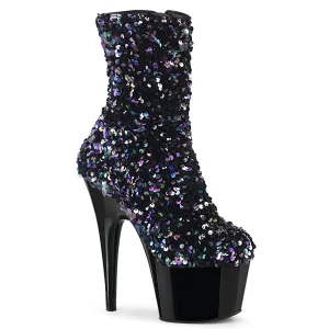 ADORE-1042SQ Pleaser Black Sequins Sexy Platform Shoes (Pole Dancing Heels)