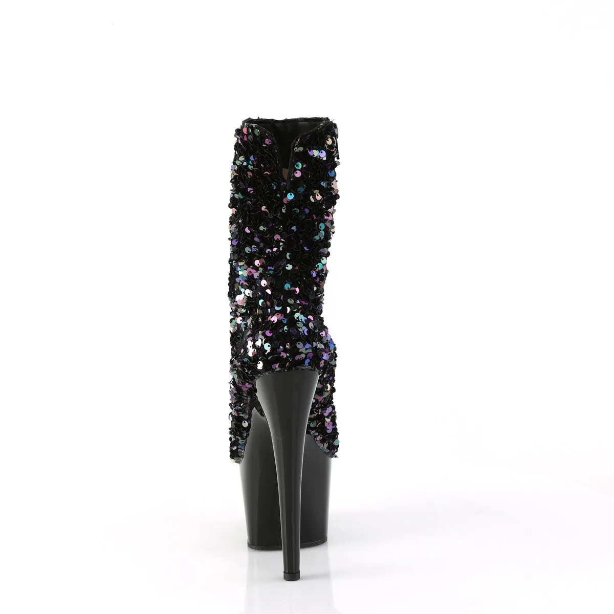 ADORE-1042SQ Pleaser Black Sequins Sexy Platform Shoes (Pole Dancing Heels)