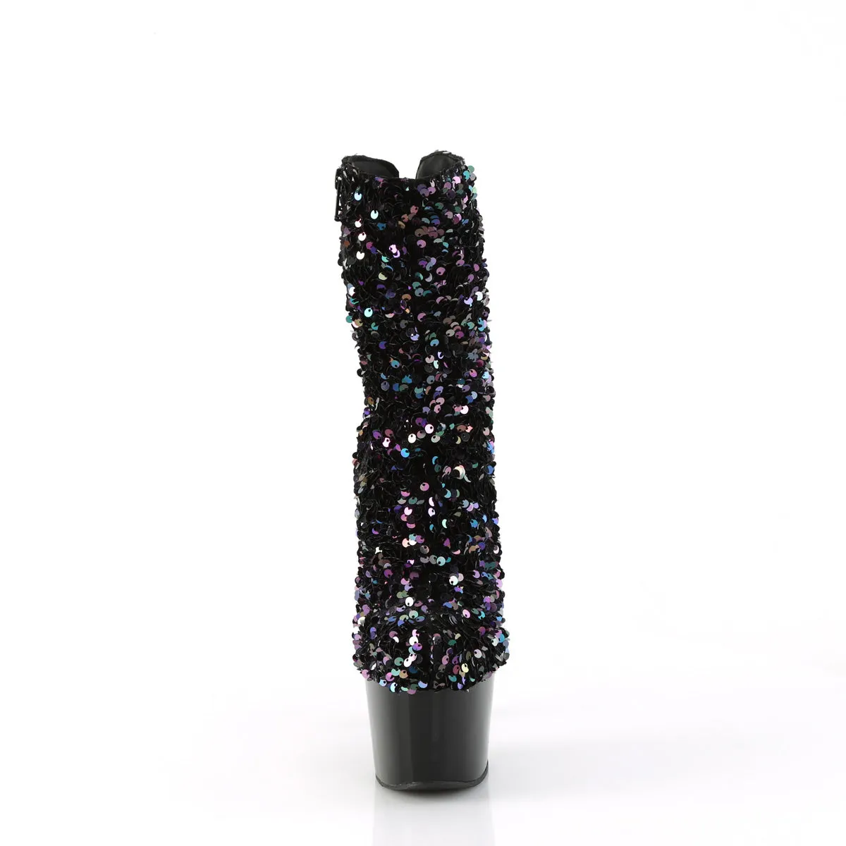 ADORE-1042SQ Pleaser Black Sequins Sexy Platform Shoes (Pole Dancing Heels)