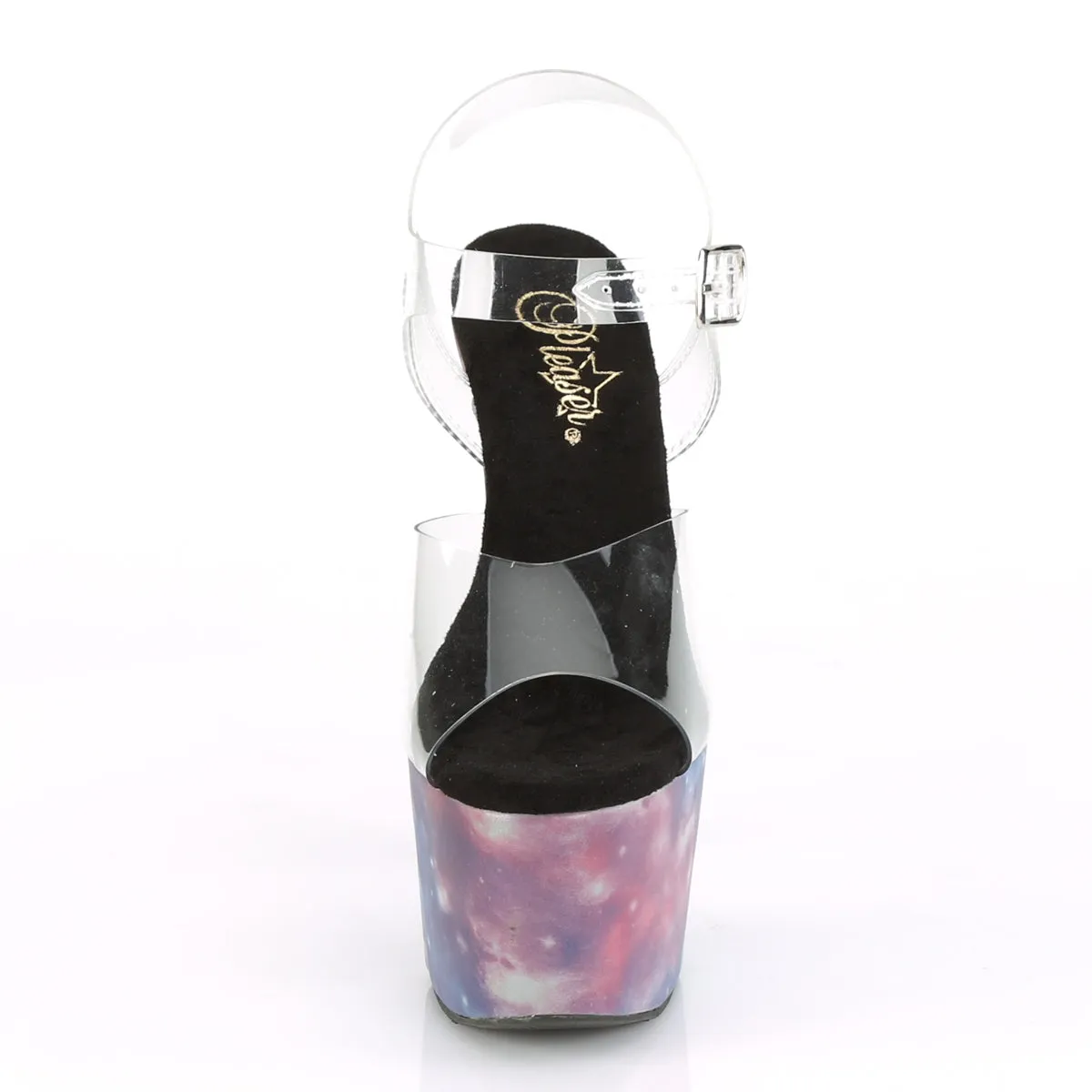 ADORE-708REFL Pleaser Clear/Purple-Blue Reflective Sexy Platform Shoes (Pole Dancing Heels)