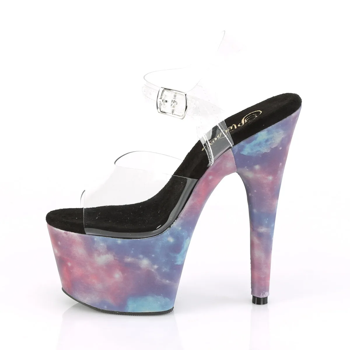 ADORE-708REFL Pleaser Clear/Purple-Blue Reflective Sexy Platform Shoes (Pole Dancing Heels)