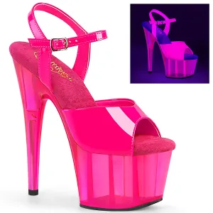 ADORE-709UVT Pleaser Neon H. Pink Sexy Platform Shoes (Pole Dancing Heels)