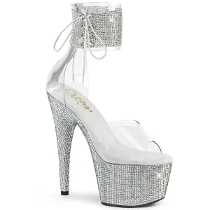 BEJEWELED-724RS Pleaser Clear/Silver Sexy Platform Shoes (Pole Dancing Heels)