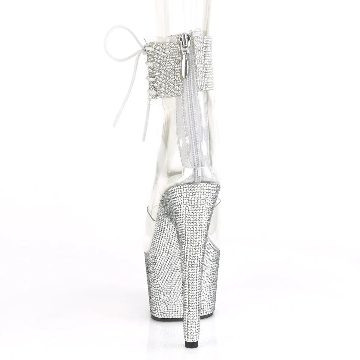 BEJEWELED-724RS Pleaser Clear/Silver Sexy Platform Shoes (Pole Dancing Heels)