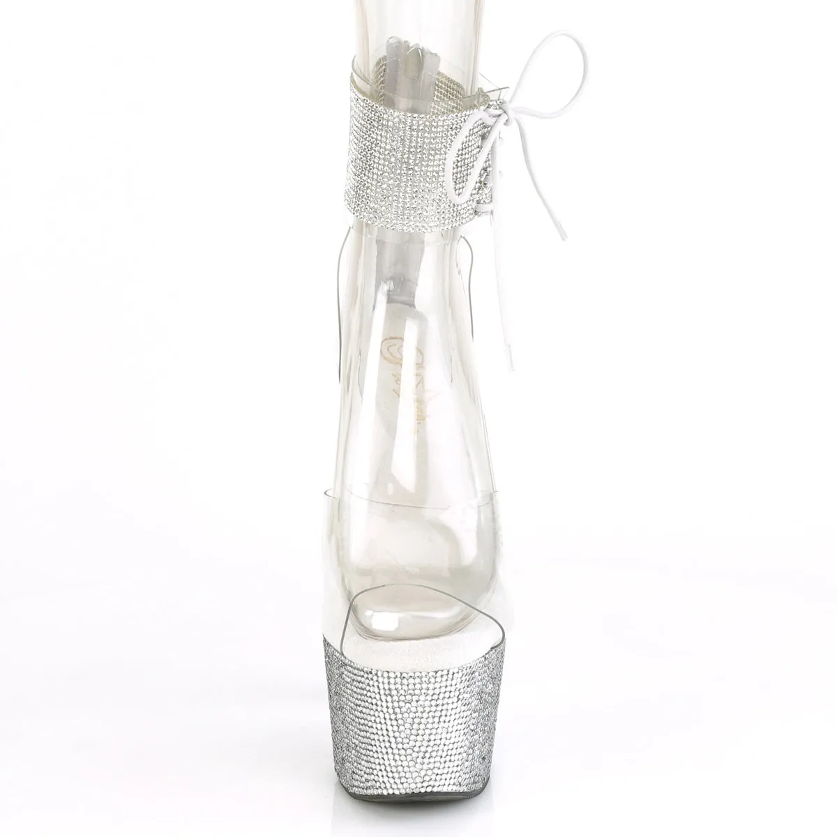 BEJEWELED-724RS Pleaser Clear/Silver Sexy Platform Shoes (Pole Dancing Heels)