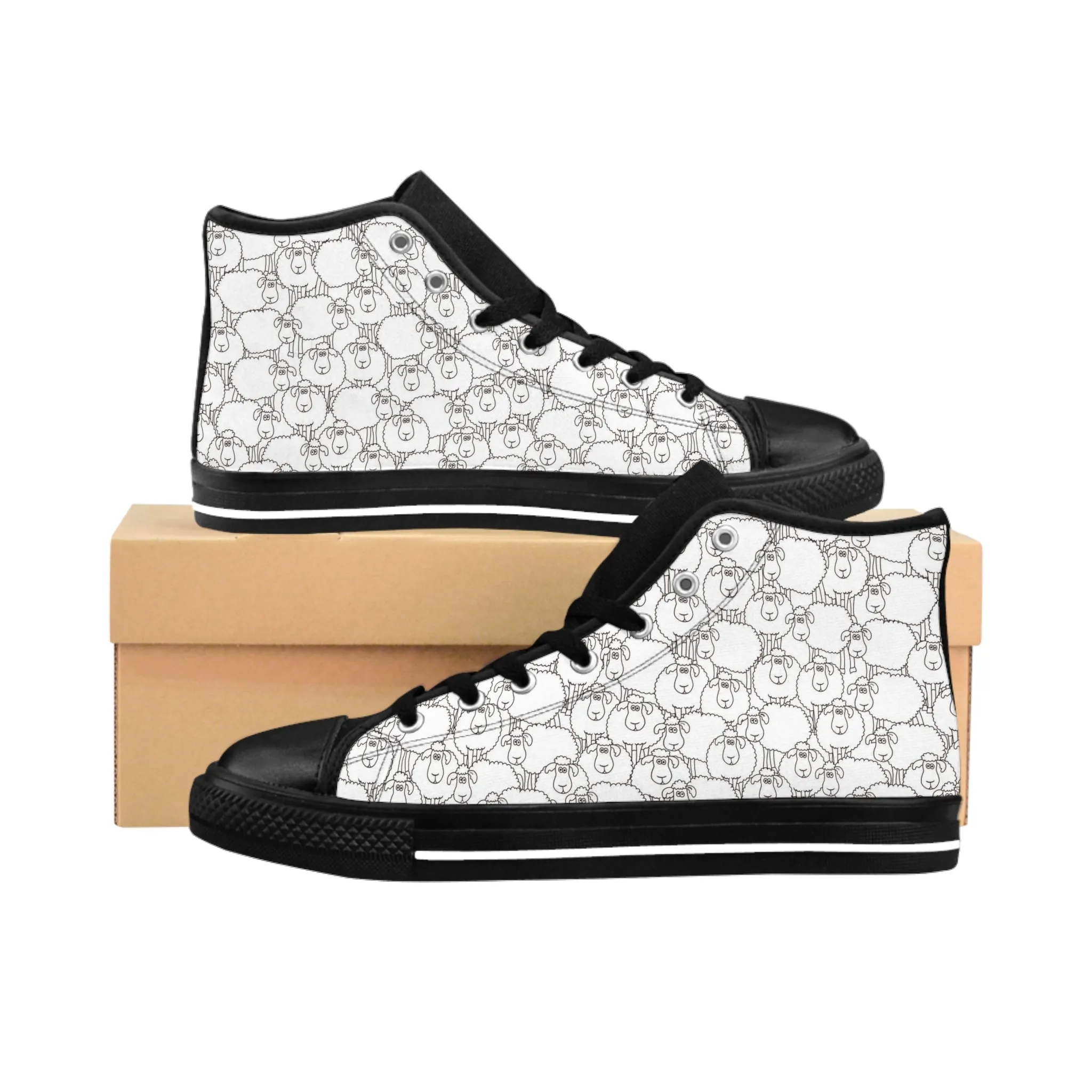 Black Sheep Drawings Women's Classic Sneakers