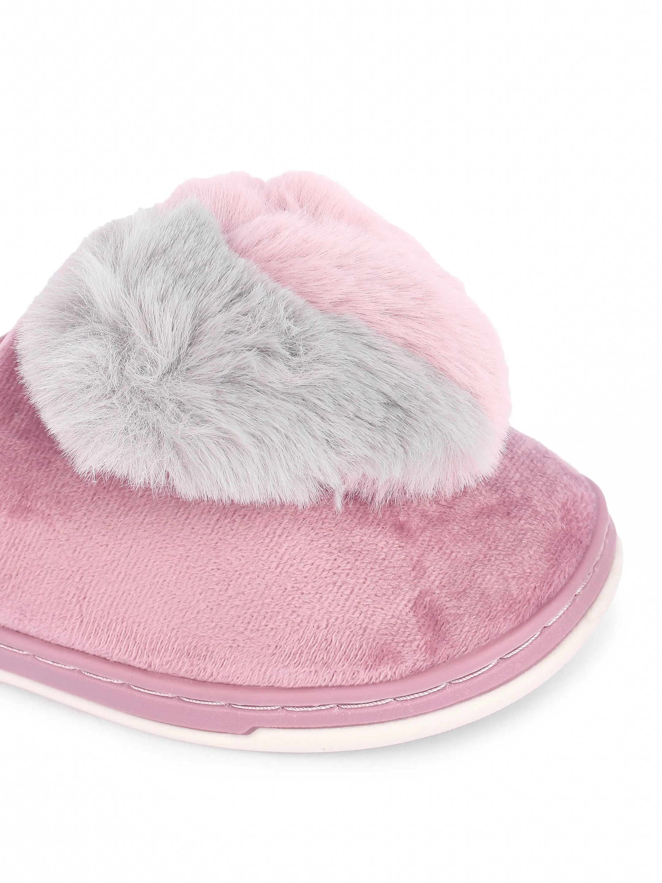 Brauch Women's Purple Heart Furry Winter Slippers