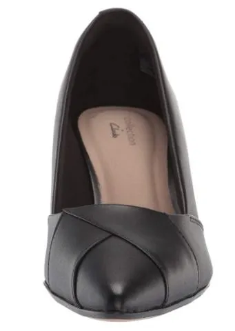 Clarks Linvale Sage- Black Leather Pumps