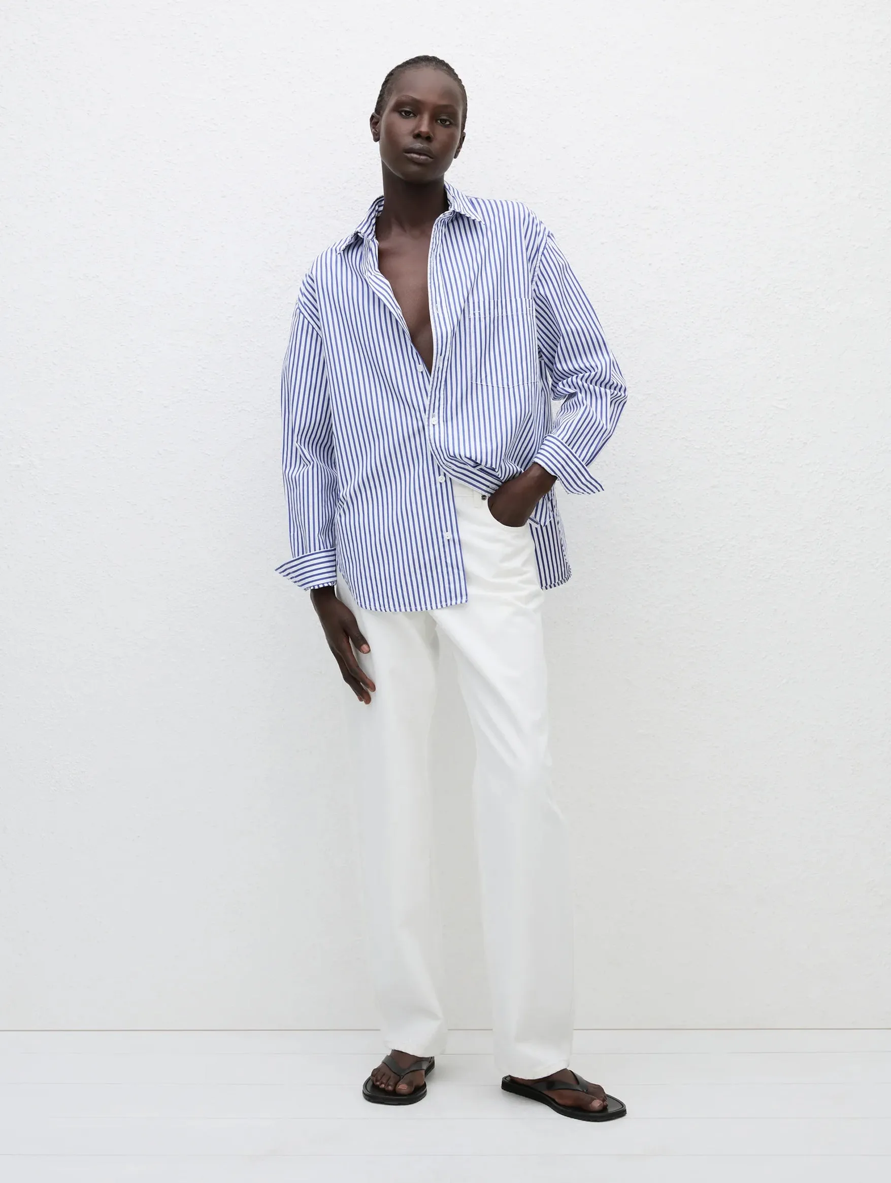 Classic Stripe Shirt in Cobalt Stripe