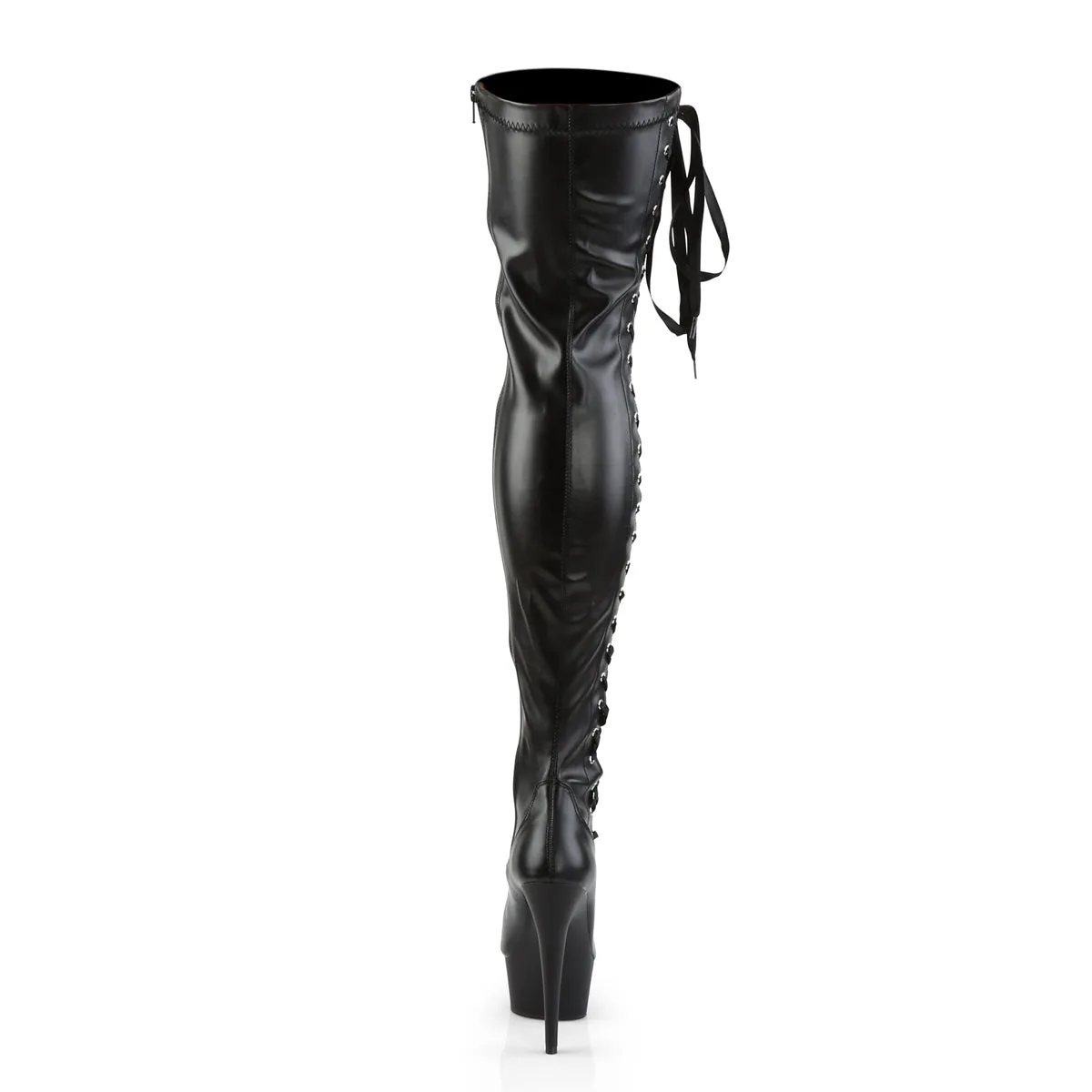 DELIGHT-3050 Pleaser Black Faux Leather Sexy Platform Shoes (Pole Dancing Heels)