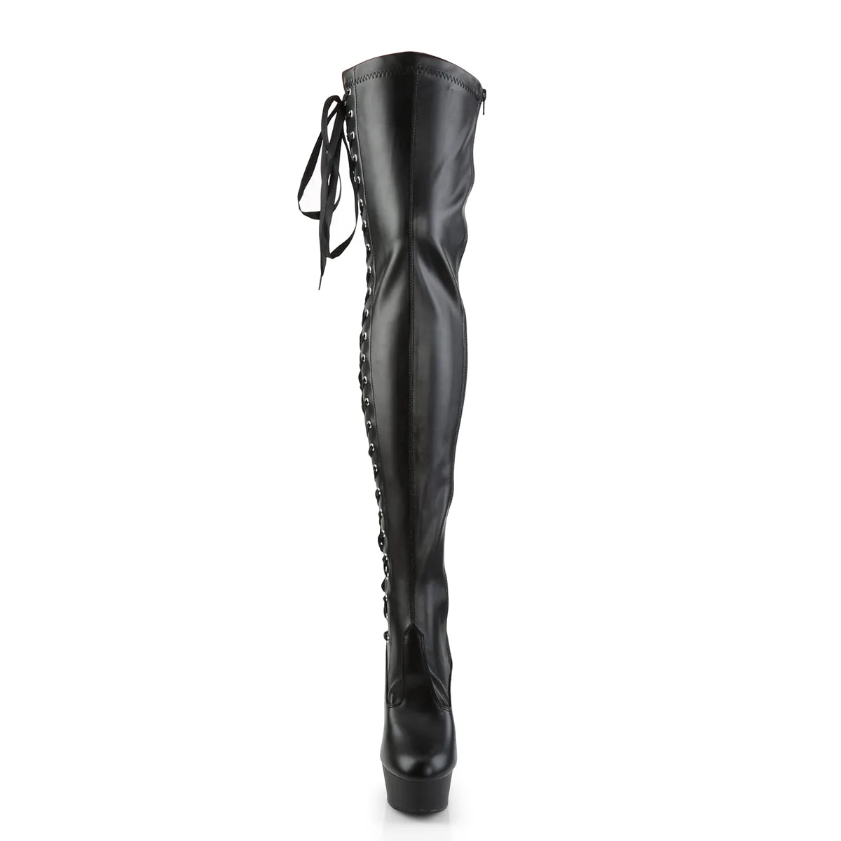 DELIGHT-3050 Pleaser Black Faux Leather Sexy Platform Shoes (Pole Dancing Heels)