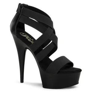 DELIGHT-669 Pleaser Black Elastic Sexy Platform Shoes (Pole Dancing Heels)