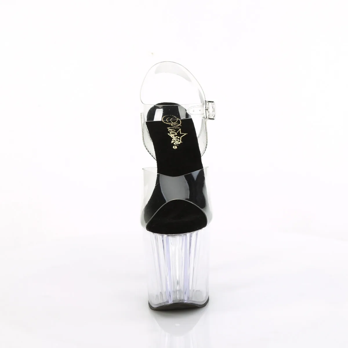 ENCHANT-708 Pleaser Clear/Black Sexy Platform Shoes (Pole Dancing Heels)