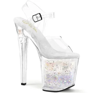 ENCHANT-708AQUA-02 Pleaser Clear Sexy Platform Shoes (Pole Dancing Heels)