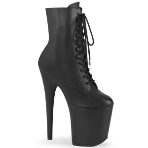 FLAMINGO-1020LWR Pleaser Black Leather Sexy Platform Shoes (Pole Dancing Heels)
