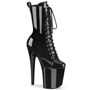 FLAMINGO-1040GP Pleaser Black Glitter Sexy Platform Shoes (Pole Dancing Heels)