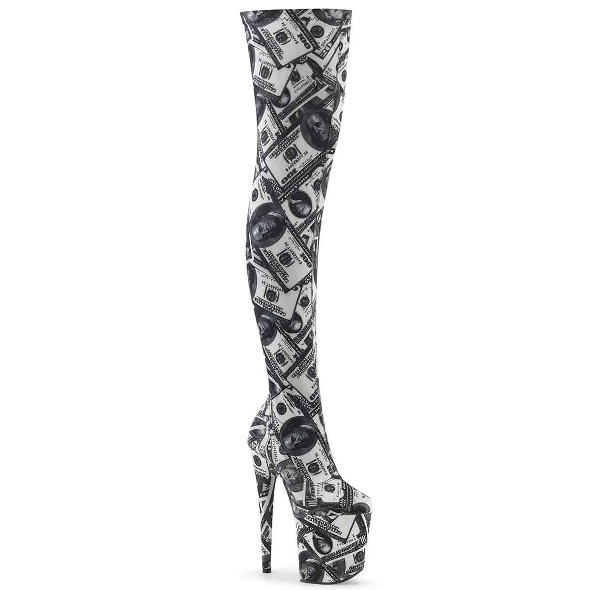 FLAMINGO-3000DP Pleaser White & Black Sexy Platform Shoes (Pole Dancing Heels)