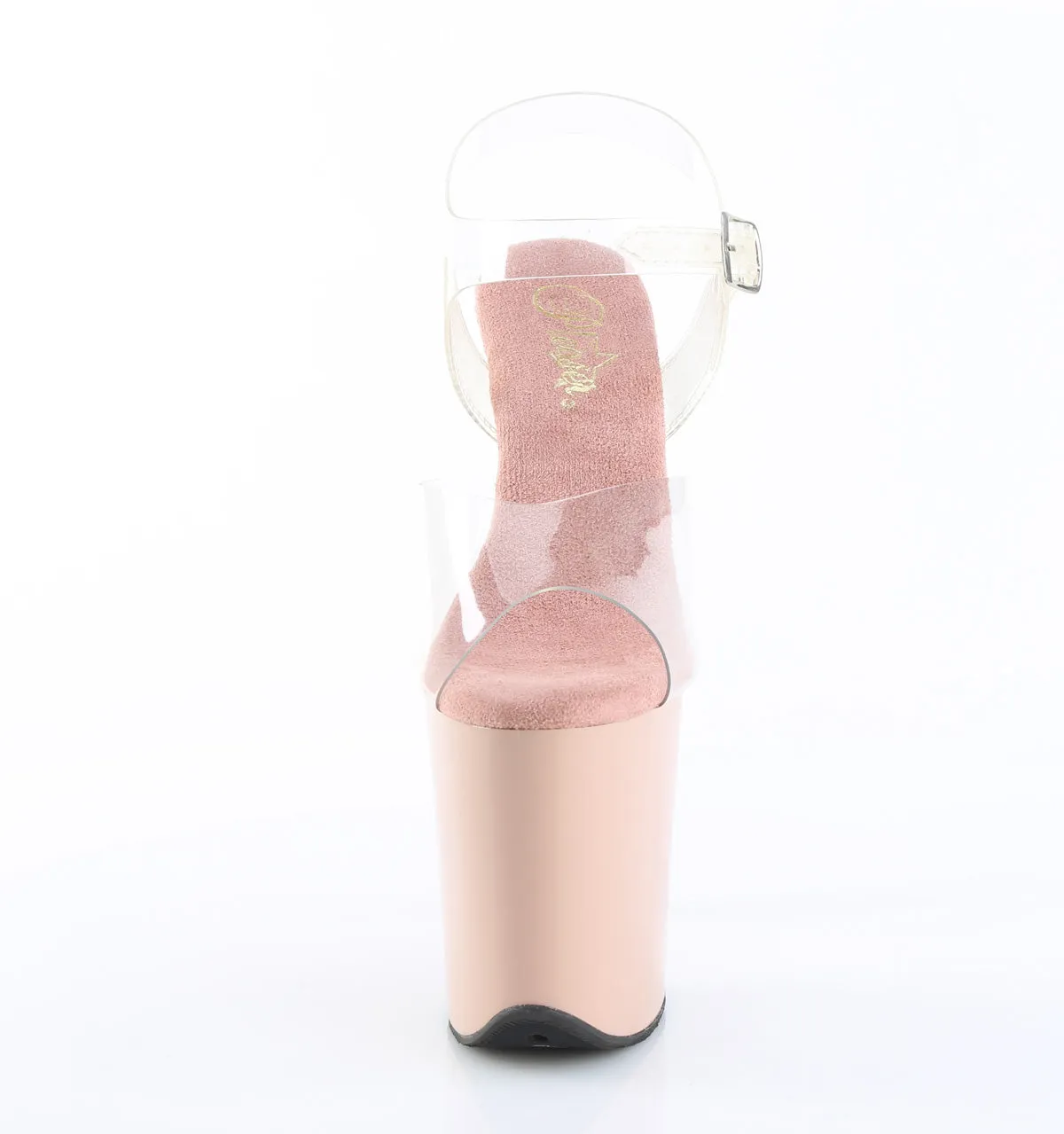 FLAMINGO-808 Pleaser Clear/Blush Sexy Platform Shoes (Pole Dancing Heels)