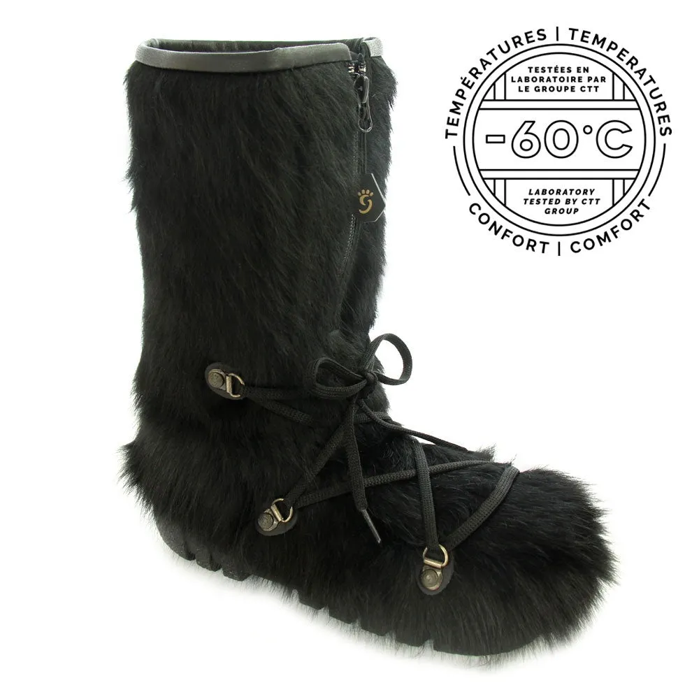 Fourrrures Grenier Black Cow Skin Boots Classic Model -60°C. - Black