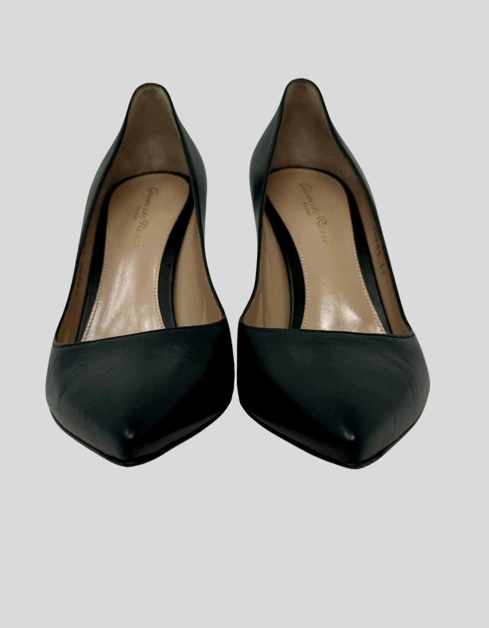 GIANVITO ROSSI Gianvito 85 Vitello Leather Point-Toe Pumps w/ Tags - 39.5 IT | 9.5 US
