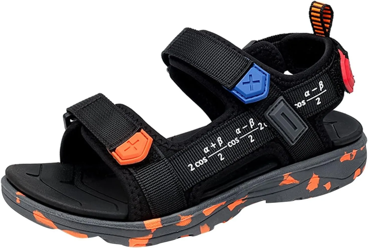 Girls Boys Sandals Open Toes Soft Bottom Platform Sandal Slip On Lightweight Flat Sport Shoes for Kids Toddler (Black, 13.5 Little Child)