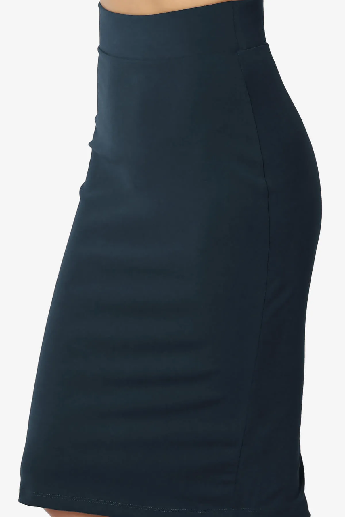 Hayle Soft Knit High Rise Midi Pencil Skirt