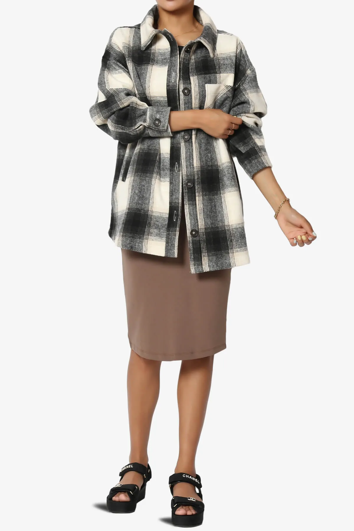Hayle Soft Knit High Rise Midi Pencil Skirt
