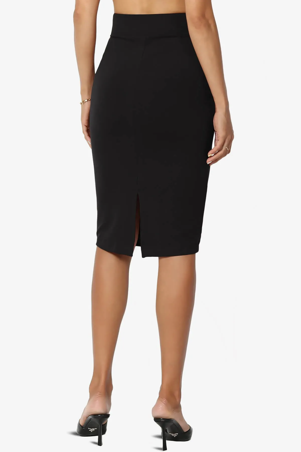 Hayle Soft Knit High Rise Midi Pencil Skirt