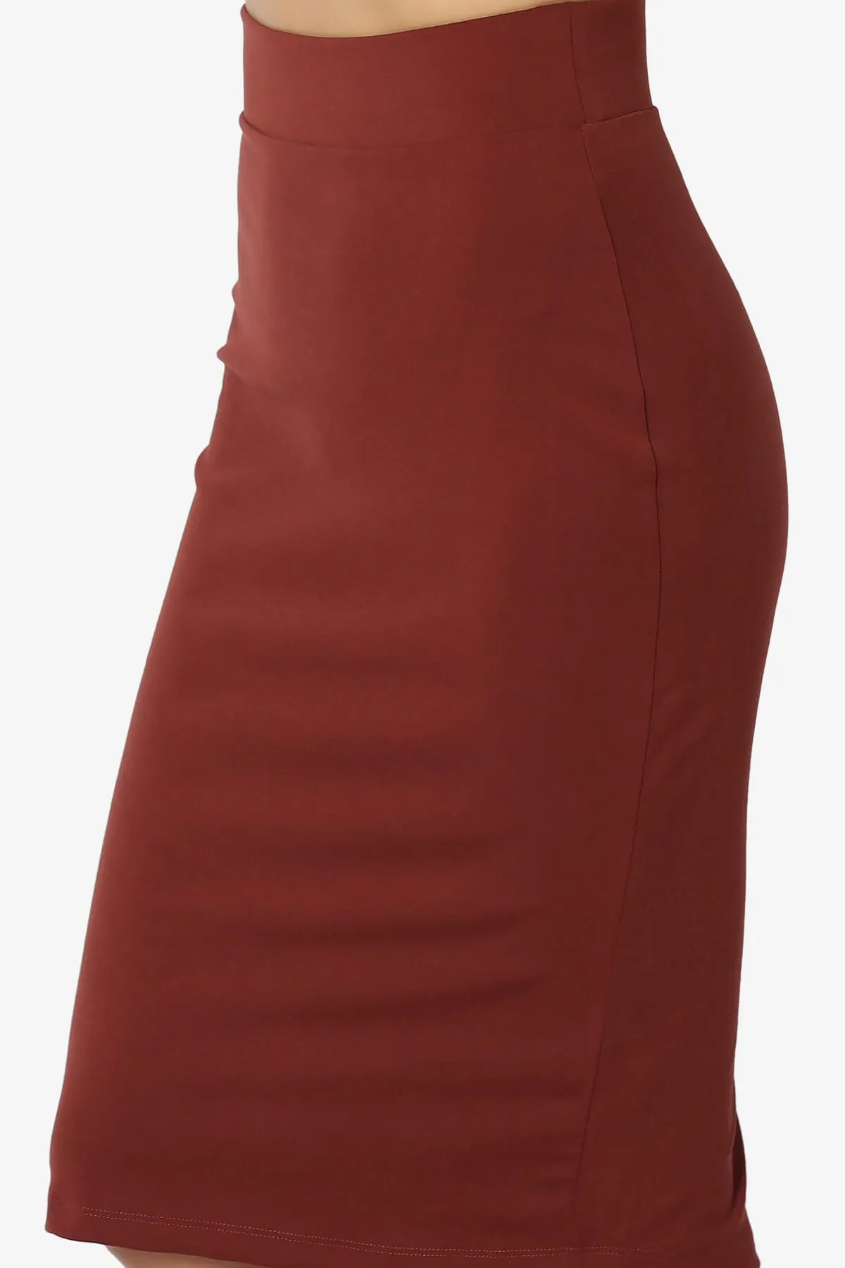 Hayle Soft Knit High Rise Midi Pencil Skirt