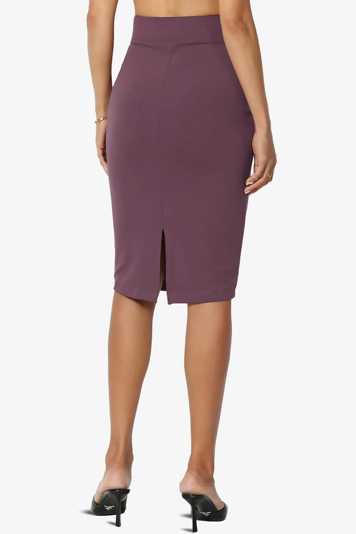 Hayle Soft Knit High Rise Midi Pencil Skirt