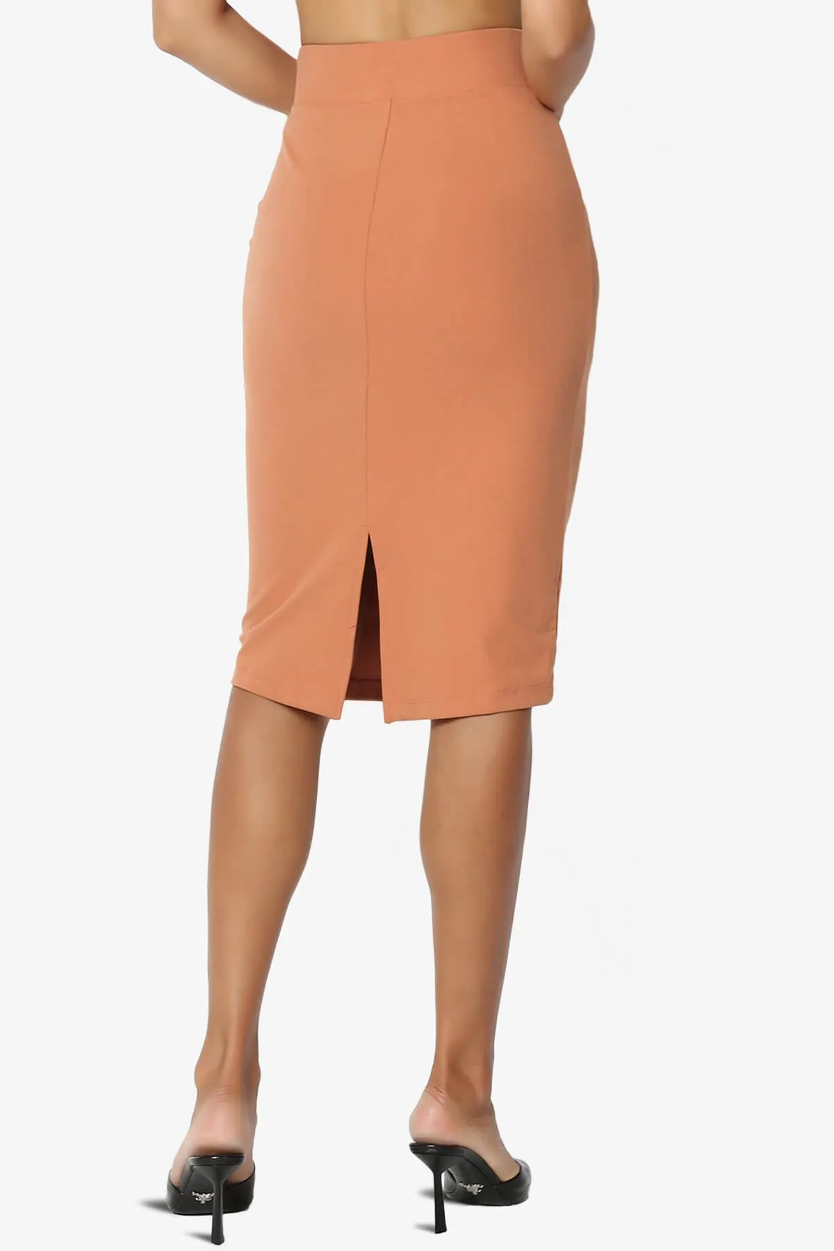 Hayle Soft Knit High Rise Midi Pencil Skirt