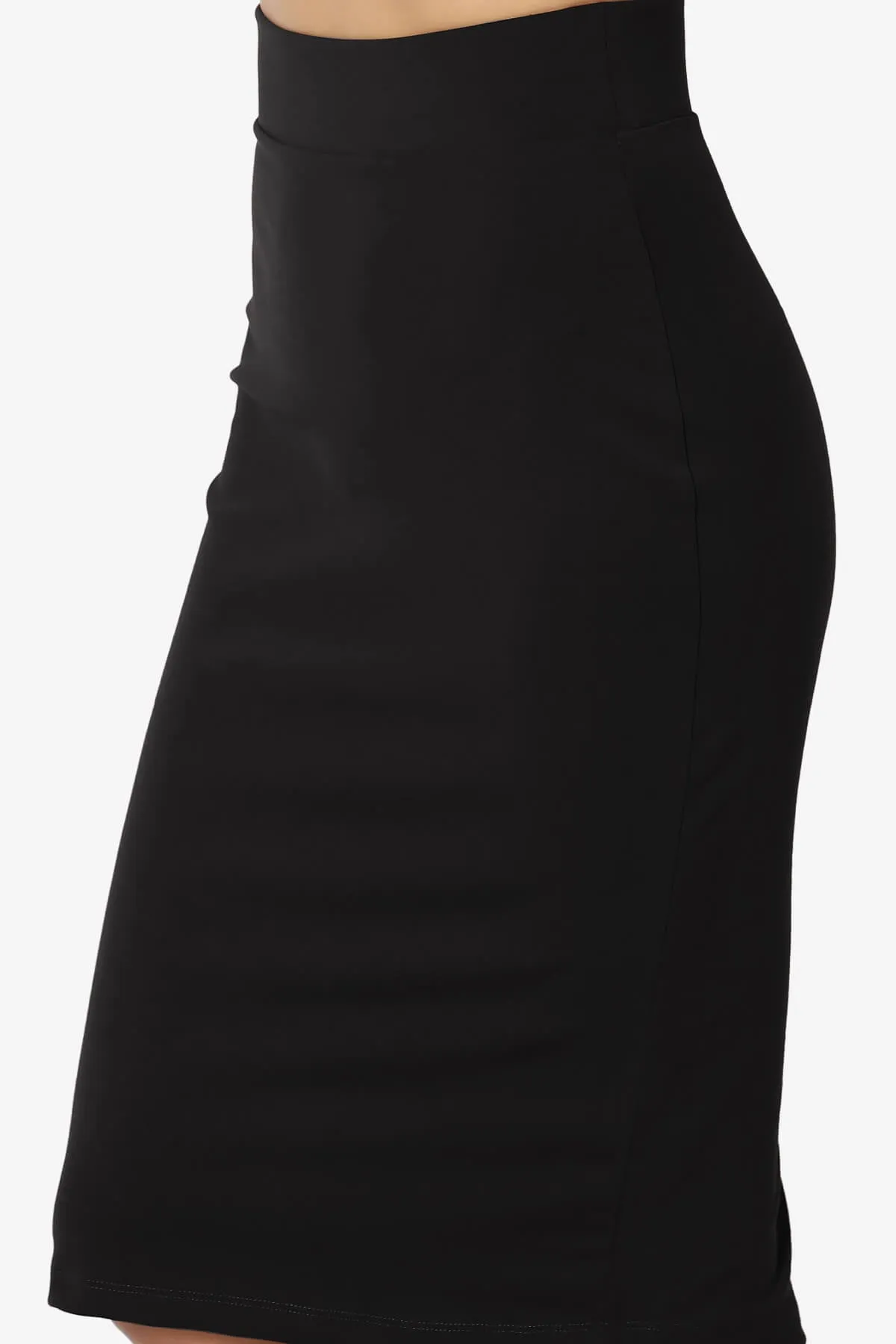 Hayle Soft Knit High Rise Midi Pencil Skirt
