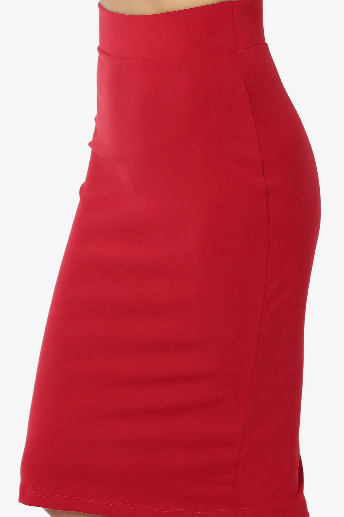 Hayle Soft Knit High Rise Midi Pencil Skirt