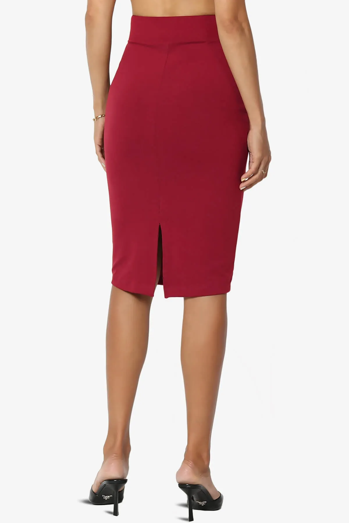 Hayle Soft Knit High Rise Midi Pencil Skirt