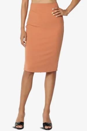 Hayle Soft Knit High Rise Midi Pencil Skirt