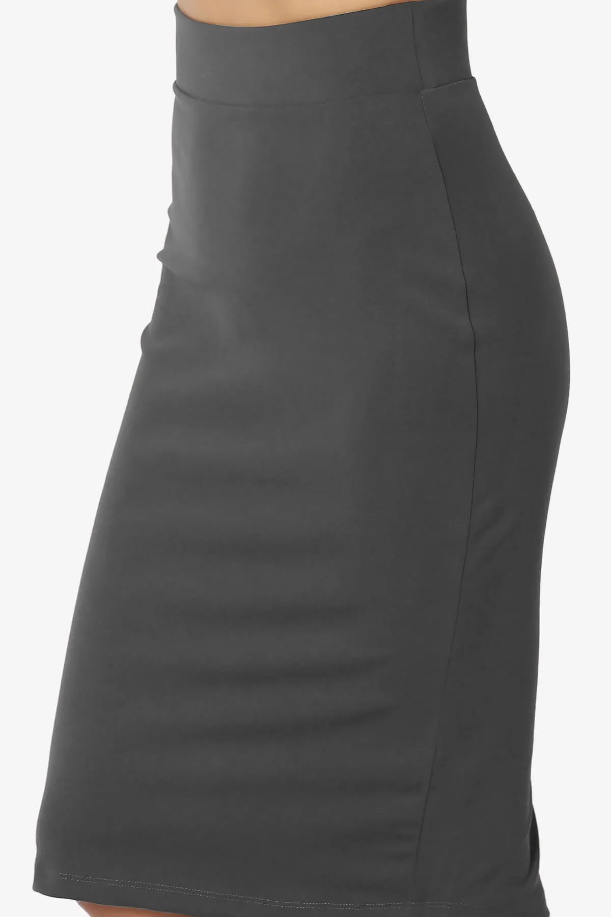 Hayle Soft Knit High Rise Midi Pencil Skirt