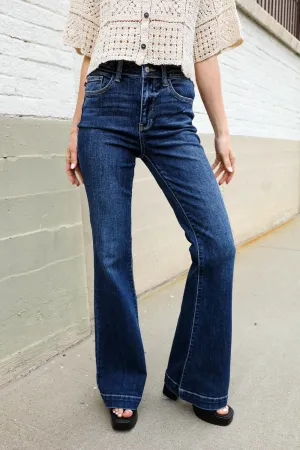 High-Rise Trouser Flare Dark Wash Denim Jeans