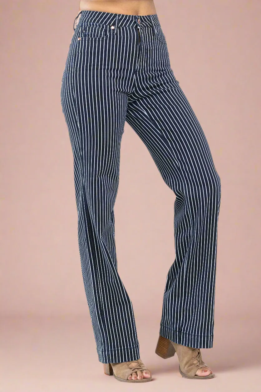 High Waisted Control Striped Straight - JB14