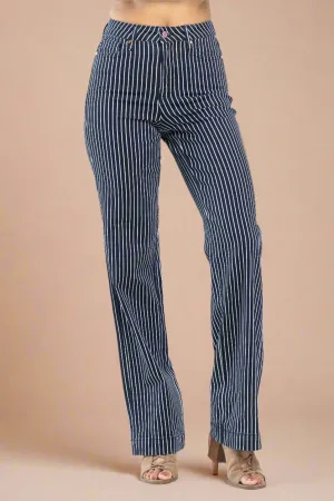 High Waisted Control Striped Straight - JB14