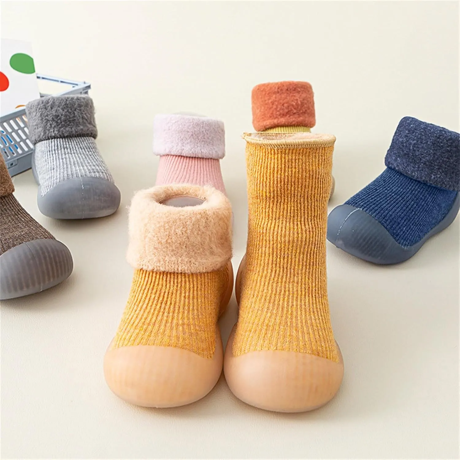 Infant Boys and Girls Indoor and Outdoor Sports Shoes Indoor First Walkers Casual Elastic Socks Shoes Cozy Baby Shoes