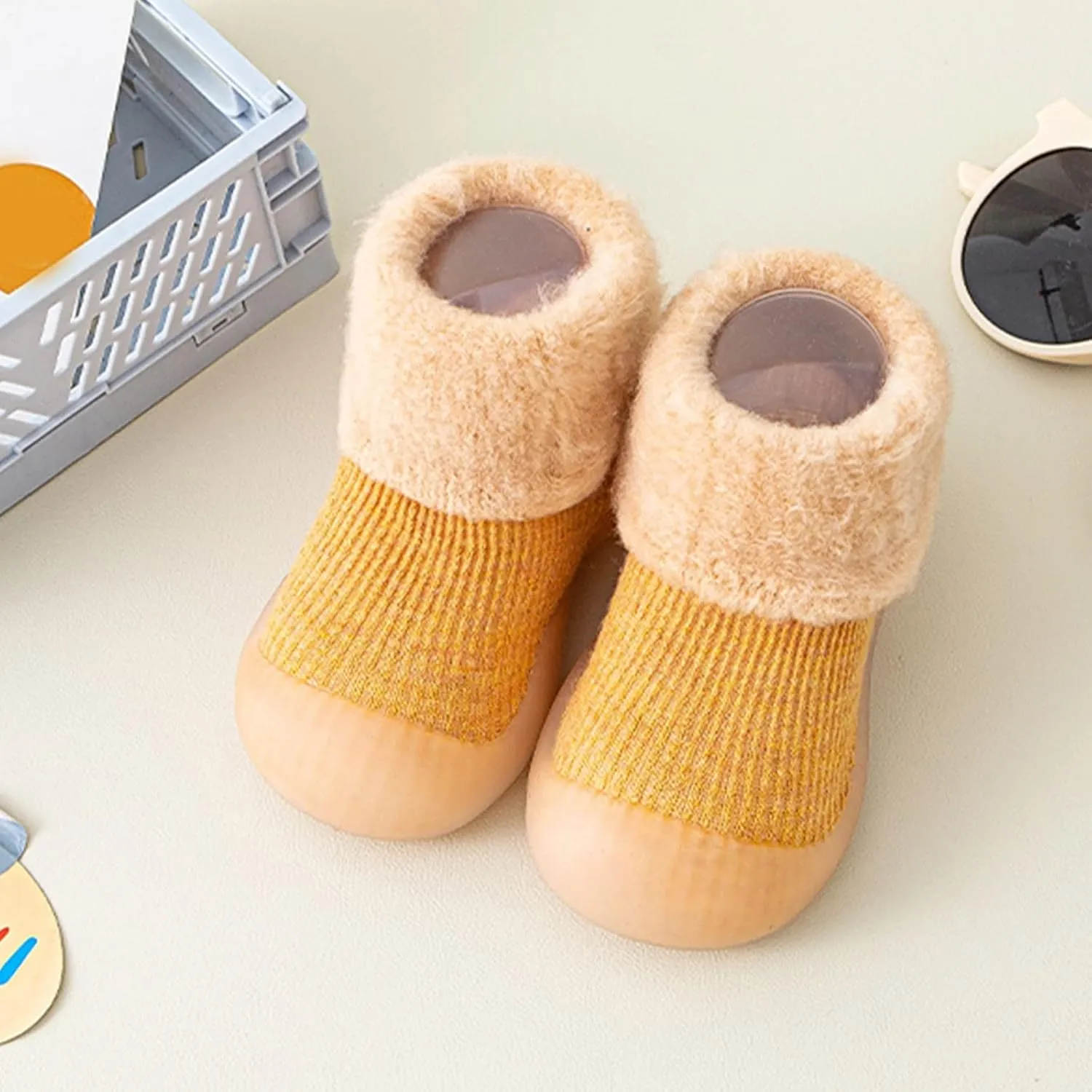 Infant Boys and Girls Indoor and Outdoor Sports Shoes Indoor First Walkers Casual Elastic Socks Shoes Cozy Baby Shoes